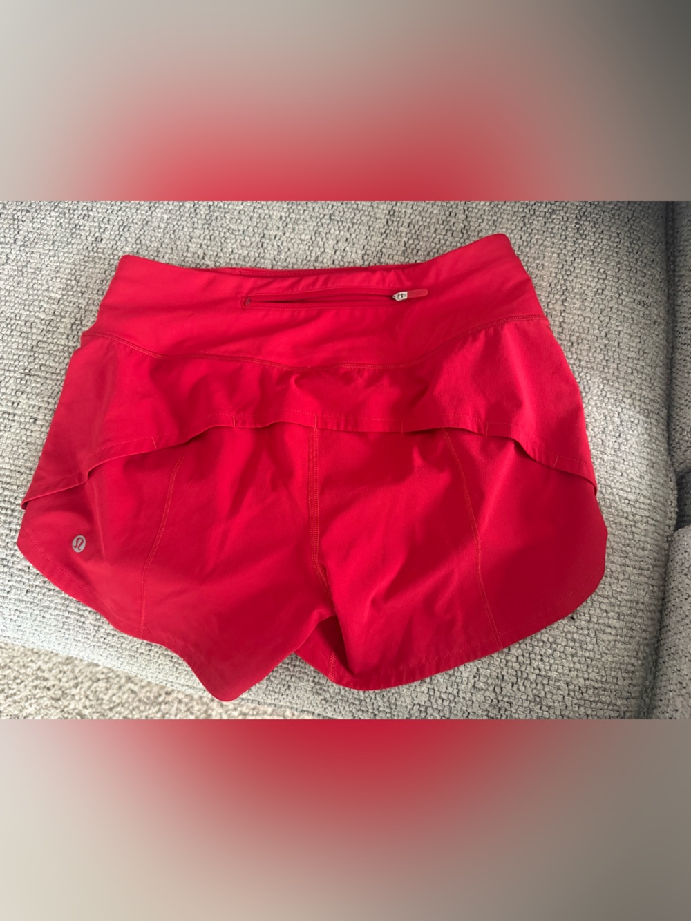 lululemon athletica Red Run/Training Shorts with Skirt Overlay